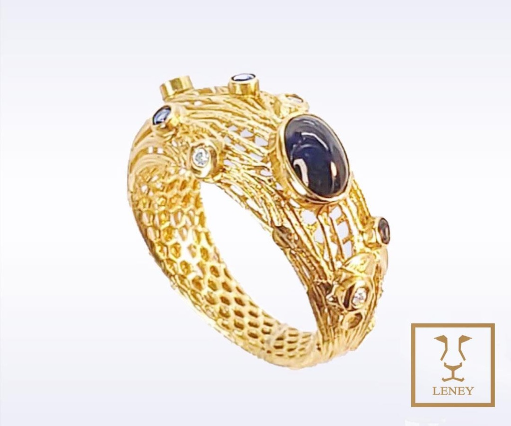 ANILLO HILOS CON ZAFIROS