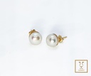 ARETE PERLA BLANCA BOTON