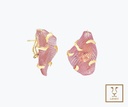 ARETE HOJA QUARZO ROSA