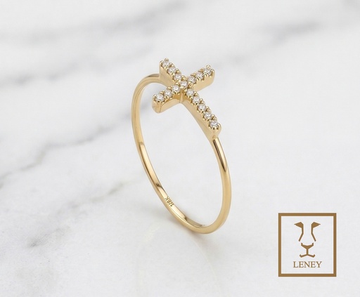 [1595W4] ANILLO CRUZ 11X8MM CON CIRCONES