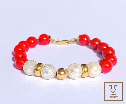[1546W1] PULSERA TEJIDA HILO ROJO