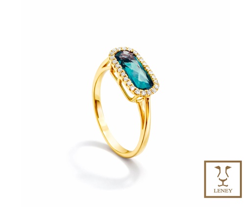 [1600W2] ANILLO TOPAZIO AZUL LONDON