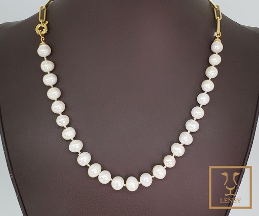 [1340W12] COLLAR CADENA ESLABON RECTANGULAR