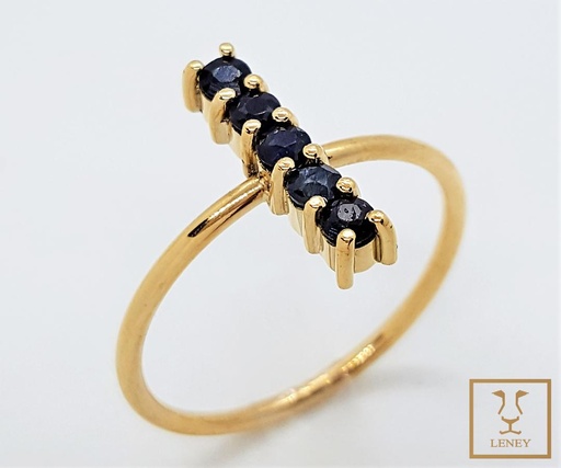 [1218W18] ANILLO BARRA VERTICAL DE ZAFIRO