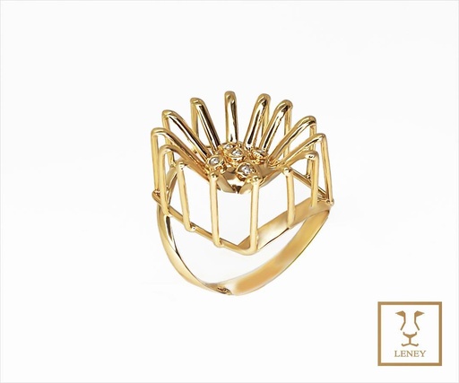 [1391W16] ANILLO FLOR GIRASOL RADIAL