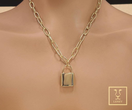 [1432W1] DIJE CANDADO BRILLOSO 26MM