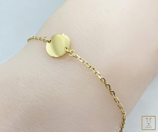 [1285W1] PULSERA PLACA REDONDA 9.3MM