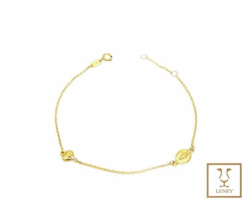 [1384W60] PULSERA MEDALLA MILAGROSA 8MM ALTO