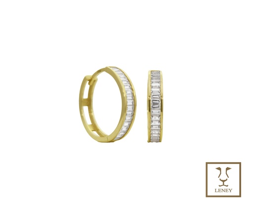 [1553W12] ARETE HUGGIE CIRCONES BAGUETTE