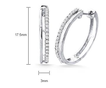 [957W6] ARETE HUGGIE 17.5MM ACANALADO