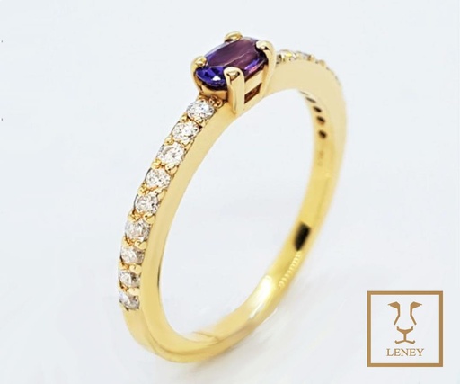 [1168W9] ANILLO CINTILLO BRILLANTES 0.20CT