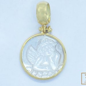 MEDALLA ANGEL PENSADOR DE NACAR