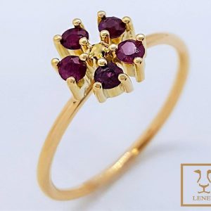ANILLO FLOR DE RUBI 0.35C