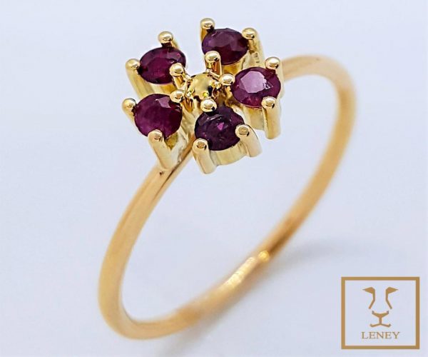 ANILLO FLOR DE RUBI 0.35C