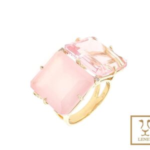 ANILLO CUARZO ROSA DOBLE